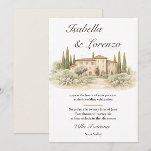 Invitaciones de Boda de Villa Toscana Italiana Rom