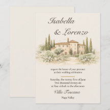 Invitaciones de Boda de Villa Toscana Italiana Rom
