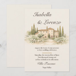 Invitaciones de Boda de Villa Toscana Italiana Rom
