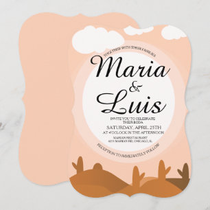 Invitaciones de boda Desert Sunrise Cactus Shadows
