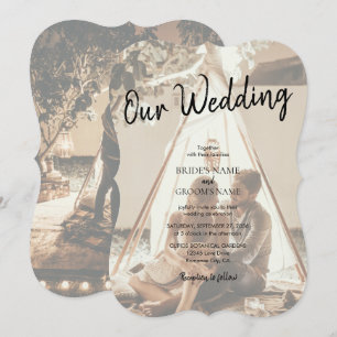 Invitaciones de boda desvaídas con tus propias fot