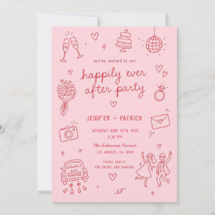 Invitaciones de boda divertidas dibujadas a mano p