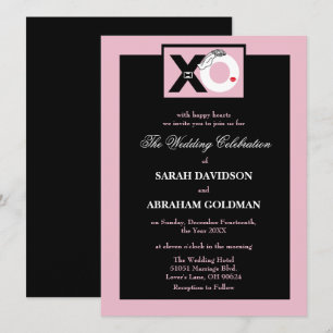 Invitaciones de boda divertidas y lindas de negro 