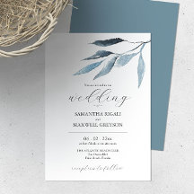 Invitaciones de boda Dusty Blue Botanicals
