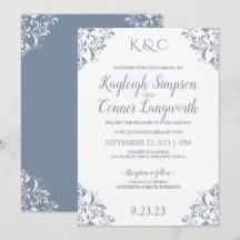 Invitaciones de Boda Dusty Blue | Elegantes y Vint