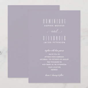Invitaciones de boda Elegant Script Soft Lilac