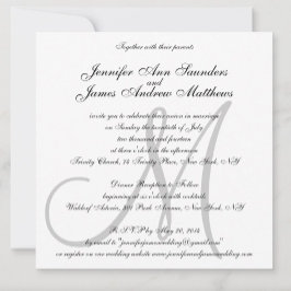 Invitaciones de boda elegante Monograma Nombres in