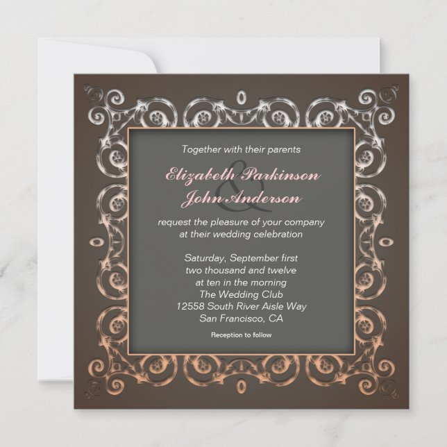 invitaciones de boda elegantes (Anverso)
