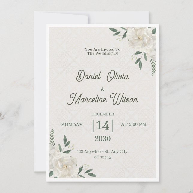 Invitaciones de Boda Elegantes (Anverso)