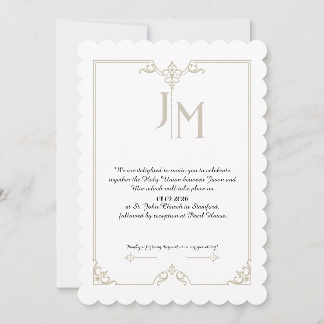 Invitaciones de boda elegantes (Anverso)