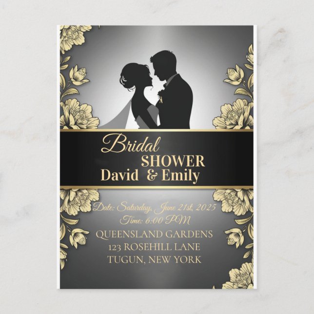 Invitaciones de Boda Elegantes – Amor Atemporal en (Anverso)