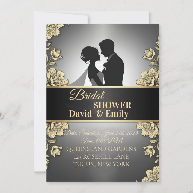 Invitaciones de Boda Elegantes – Amor Atemporal en (Anverso)