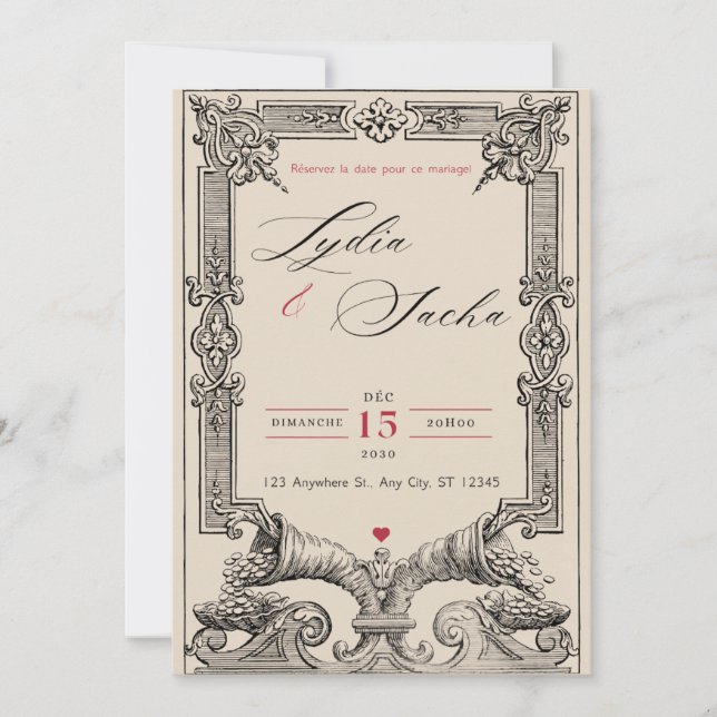 Invitaciones de Boda Elegantes (Colección A6) (Anverso)