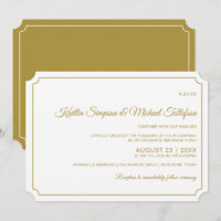 Invitaciones de boda elegantes con borde básico (d