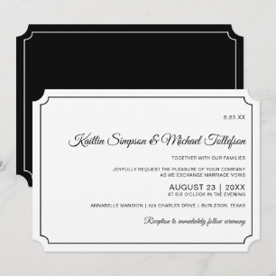 Invitaciones de boda elegantes con borde básico (n