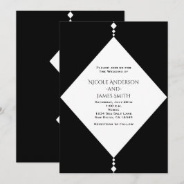 Invitaciones de boda elegantes con diamantes en bl