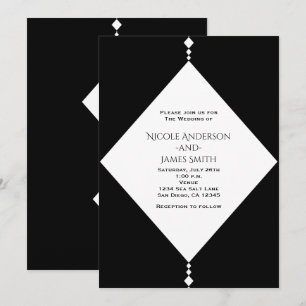Invitaciones de boda elegantes con diamantes en bl