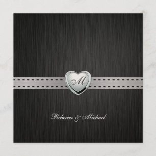 Invitaciones de boda elegantes con monograma y dam