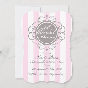 Invitaciones de boda elegantes con rayas rosadas