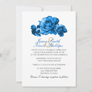 Invitaciones de boda elegantes con rosas de acuare