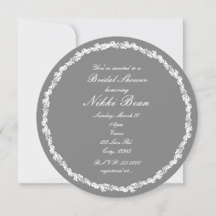 Invitaciones de boda elegantes grises y blancas