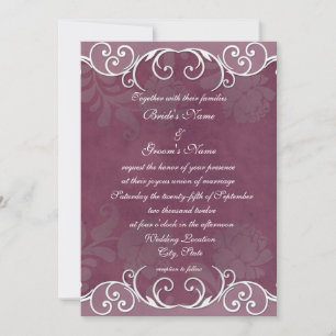 Invitaciones de boda elegantes Plum Rose