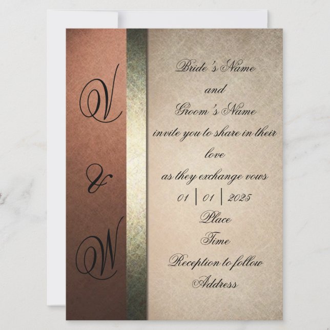 Invitaciones de Boda Elegantes y con Estilo (Anverso)