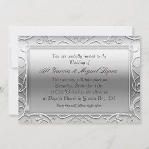 Invitaciones de boda elegantes y glamurosas platea