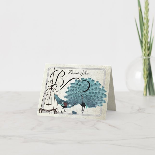 Invitaciones de boda en jaula para pájaros pavos r (Anverso)