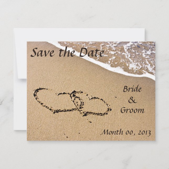 invitaciones de boda en la playa para guardar la f (Anverso)