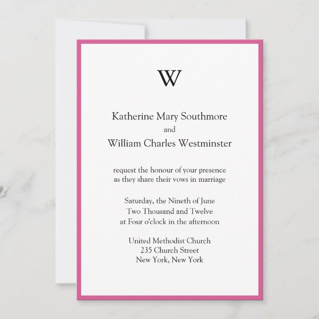 Invitaciones de boda en línea (Anverso)