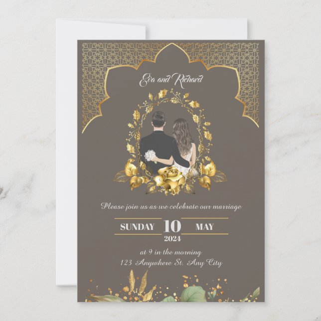 Invitaciones de boda estilo andaluz (Anverso)