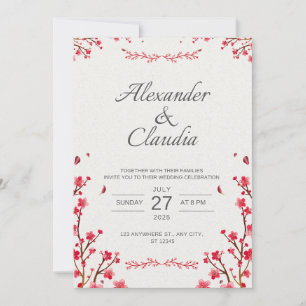 Invitaciones de Boda Estilo Flores Japonesas