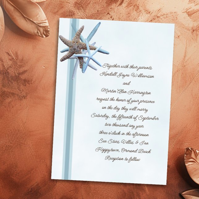 Invitaciones de boda Estrella de Mar Azul (Subido por el creador)