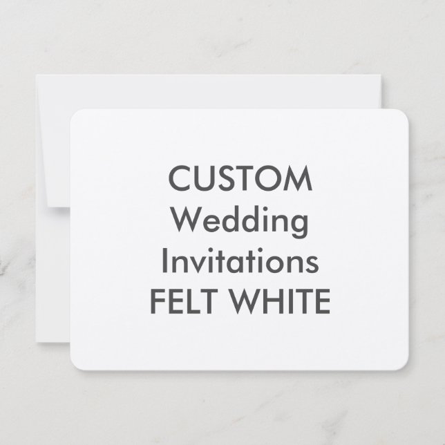Invitaciones de boda FELT WHITE de 110 lb 5.5" x 4 (Anverso)
