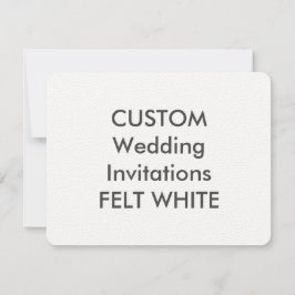 Invitaciones de boda FELT WHITE de 110 lb 5.5" x 4