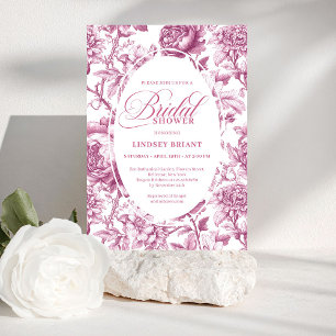 Invitaciones de Boda Floral de Rosas de Toile Carm