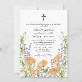 Invitaciones de boda florales acuarela cristianas