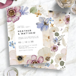 Invitaciones de boda florales boho de primavera