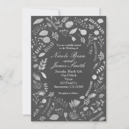 Invitaciones de boda florales grises y plateadas d