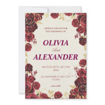 Invitaciones de boda florales lujo oscuro