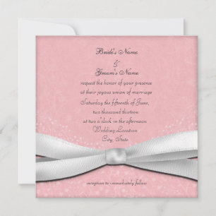 Invitaciones de boda florales rosadas y blancas