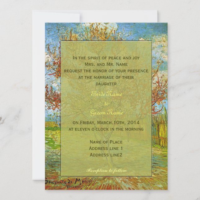 Invitaciones de boda florales vintage (Anverso)