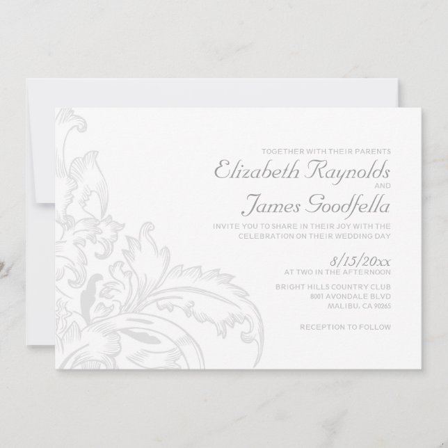 Invitaciones de boda florecientes (Anverso)