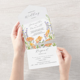 Invitaciones de boda Flores acuáticas silvestres