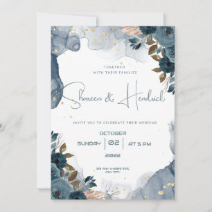 Invitaciones de boda Fondo Floral de tinta de alco