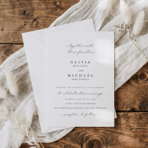 Invitaciones de boda formales con caligrafía elega