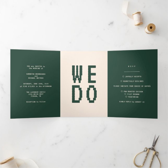 Invitaciones de boda formales minimalistas para ju (Interior)