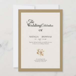 invitaciones de boda formales rosa elegante beige