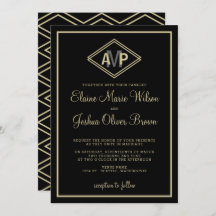 invitaciones de boda geométricas en monograma mode